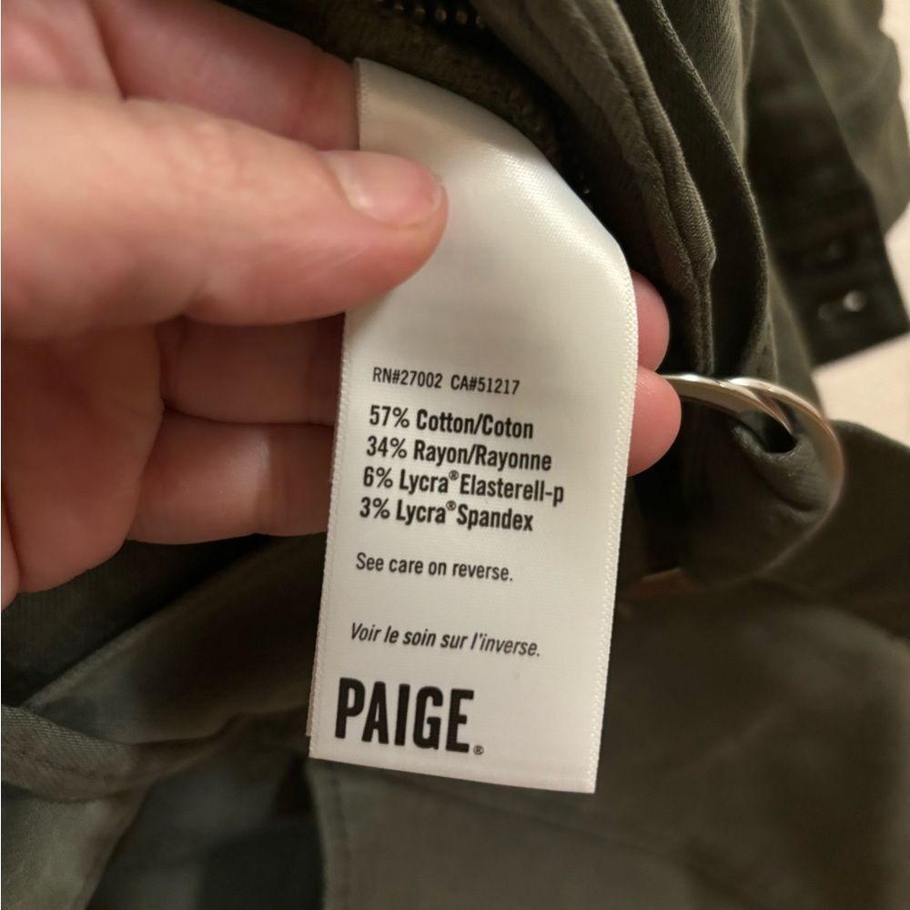 PAIGE Anessa Long Sleeve Jumpsuit in Vintage Brushed Olive NWT - Picture 7 of 8